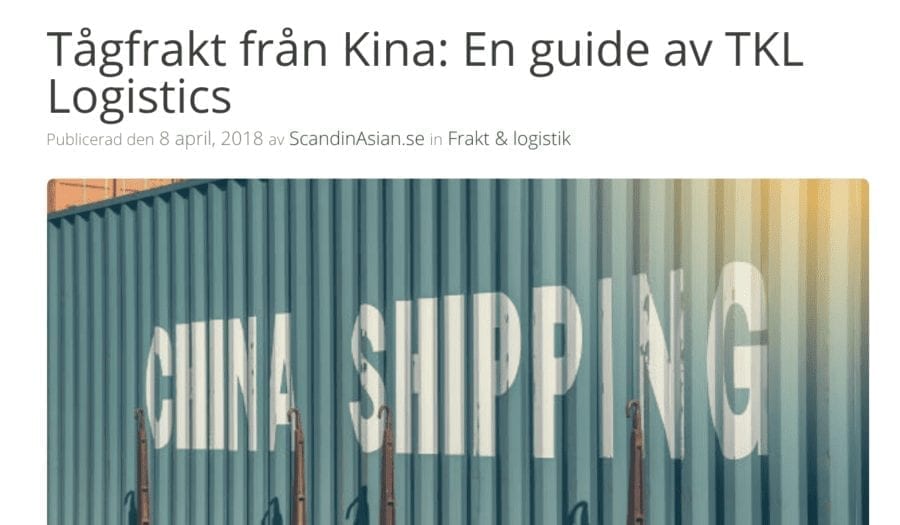 En guide från TKL, tågfrakt.