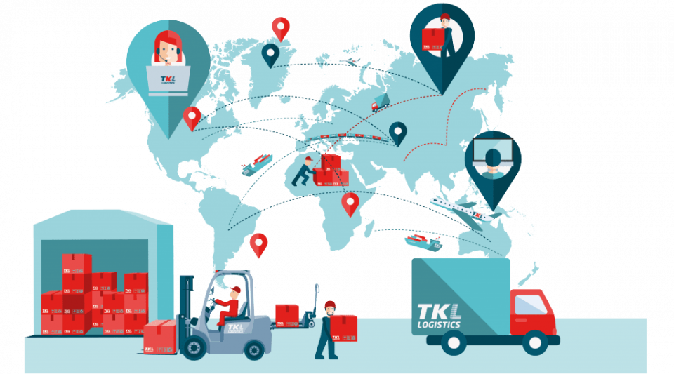 Illustration för speditör TKL.