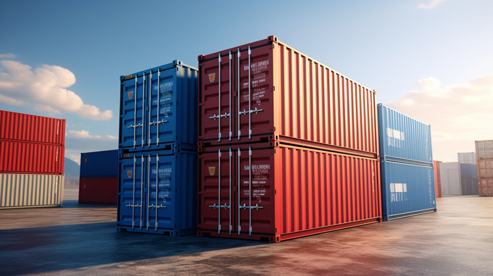 Containrar står på en lastplats.